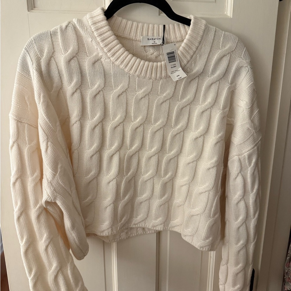 Barbour Women's Cream Cable Knit Sweater